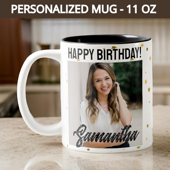 Custom Photo Happy Birthday Mug for Her or Friends (mama gift, grandma gift, sister gift, daughter gift, birthday gift for her, gift for women, mom gift)