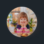Custom Photo Happy Birthday Personalize Chocolate  Button<br><div class="desc">Custom Photo Happy Birthday Personalize Chocolate Covered</div>