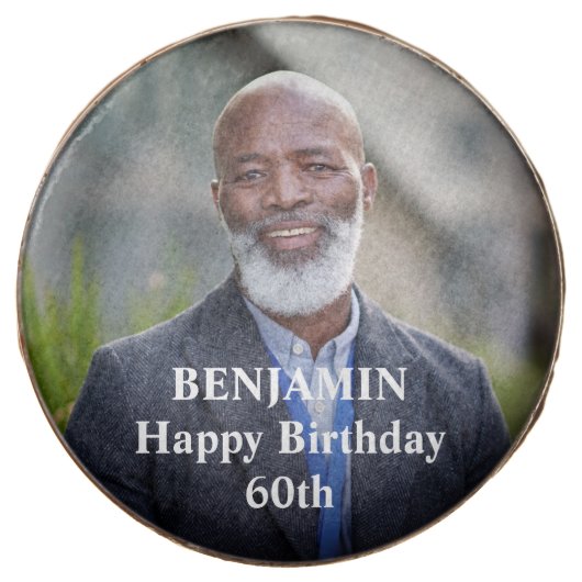 Custom Photo Happy Birthday Personalize Chocolate Covered Oreo (Front)