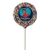 Custom Photo Happy Birthday Personalize Chocolate Covered Oreo Pop (Zoomed)