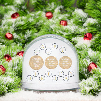 Custom Photo Happy Birthday Snow Globe