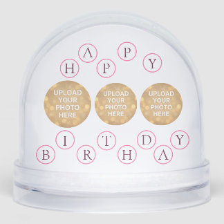 Custom Photo Happy Birthday Snow Globe