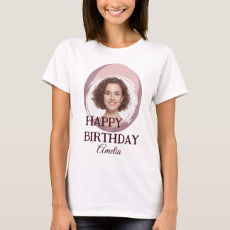 Custom Photo Happy Birthday T-Shirt - Personalized