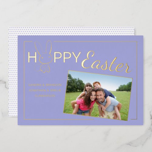 Custom Photo Happy Easter Bunny Foil Greeting Card