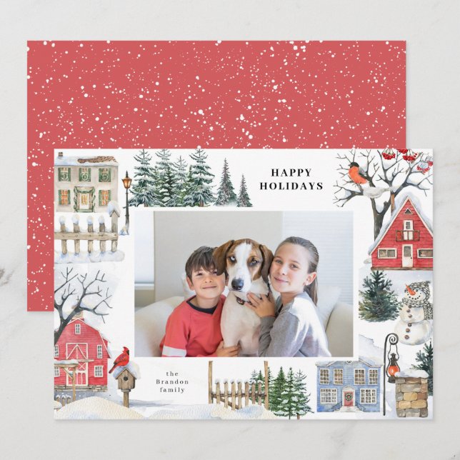 Custom Photo Happy Holidays Card (Front/Back)
