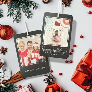 Custom Photo Happy Holidays Two Side Gift Air Freshener