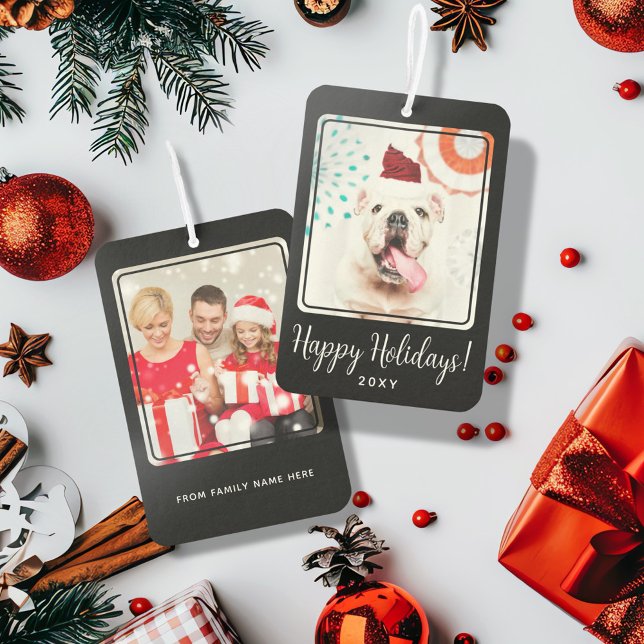 Custom Photo Happy Holidays Two Side Gift Air Freshener (Creator Uploaded)