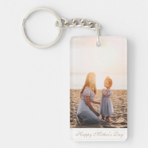 Custom photo Happy Mothers Day script Keychain