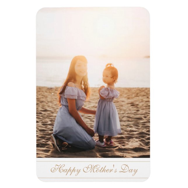 Custom photo Happy Mother's Day script Magnet (Vertical)
