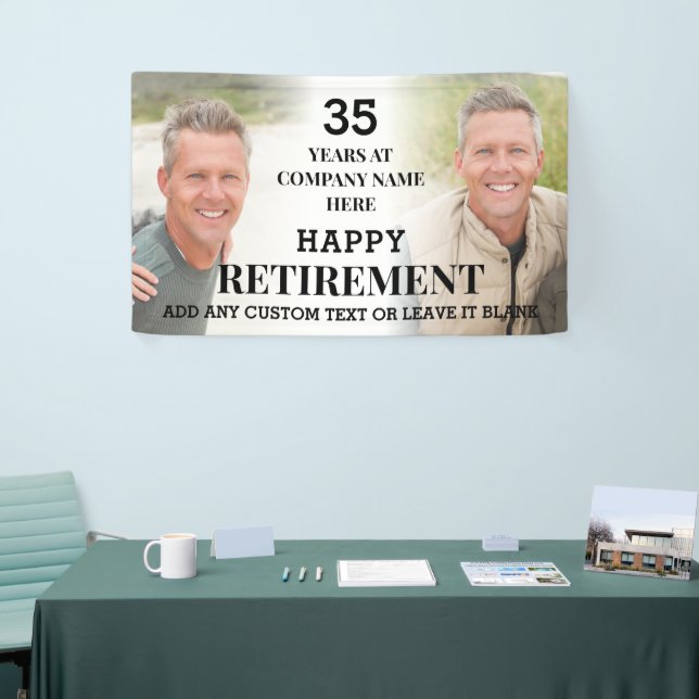 Banner „Happy Retirement“ – 2,7 M Lang, Einseitig Bedruckt, Ideal Für Rentenparty-Deko