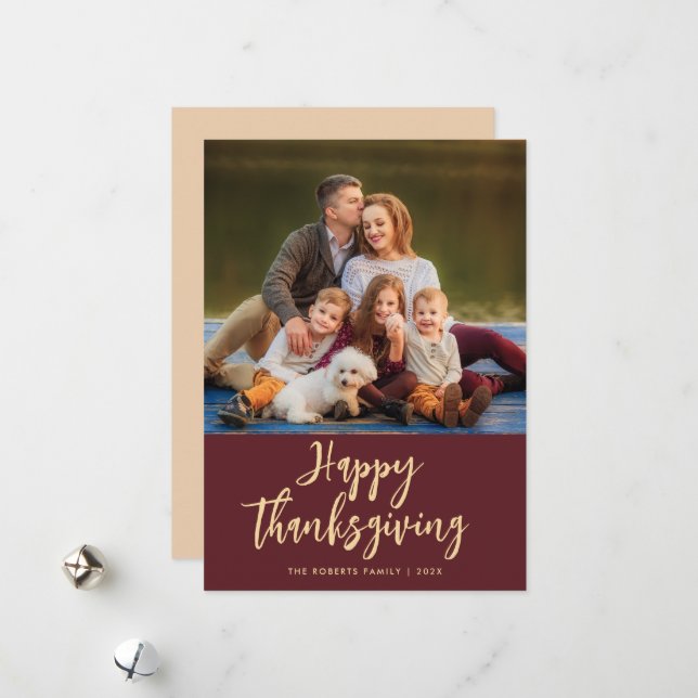 custom photo happy thanksgiving holiday  card (Front/Back In Situ)