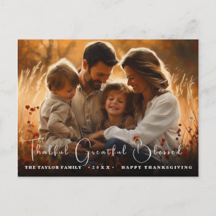 Custom Photo Happy Thanksgiving Postcard