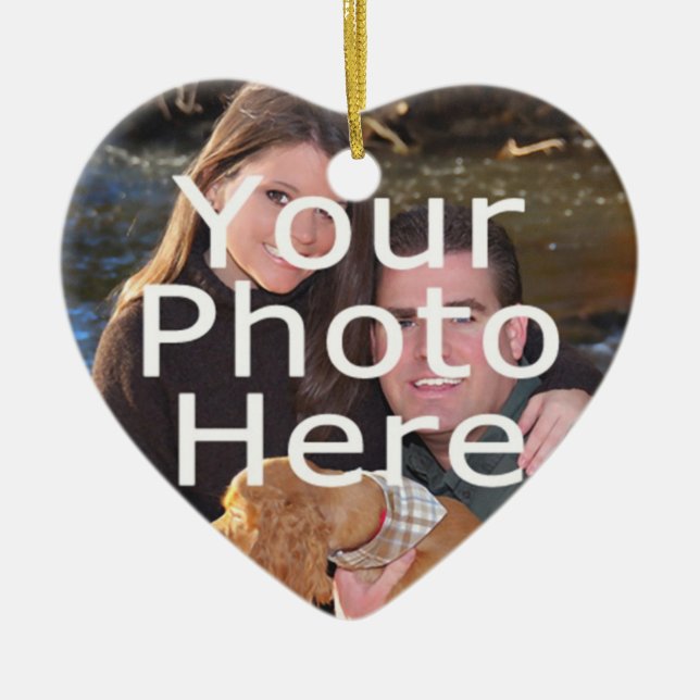 Custom Photo Heart Christmas Ornament (Front)