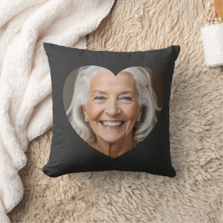 Custom photo heart mask Throw Pillow 