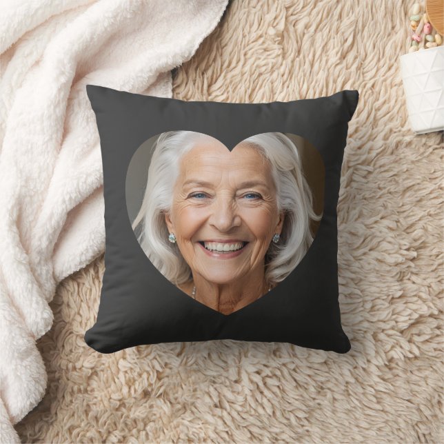Custom photo heart mask Throw Pillow  (Blanket)