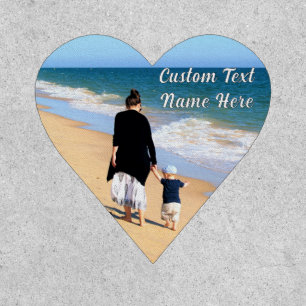Custom Photo Heart Patch Personalized Text