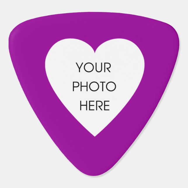 Custom Photo Heart (Pink and Black) Guitar Pick (Back)