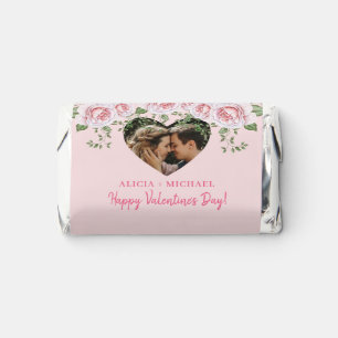 Custom photo heart pink roses couple Valentine Hershey's Miniatures