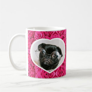 Custom Photo Heart Pink Roses DIY Picture Coffee M Coffee Mug