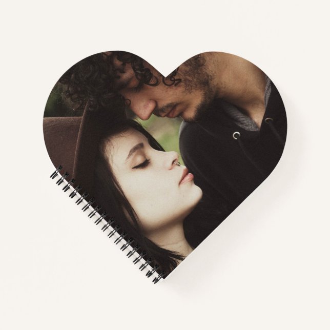 Custom Photo Heart Shaped Notebook (Front)