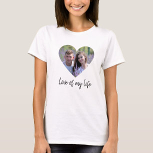 Custom Photo Heart Template Love Quote  T-Shirt
