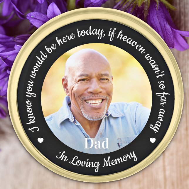 Custom Photo Heaven Memorial Personalized Wedding Gold Finish Lapel Pin (Creator Uploaded)