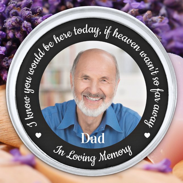 Custom Photo Heaven Memorial Personalized Wedding Silver Finish Lapel Pin (Creator Uploaded)