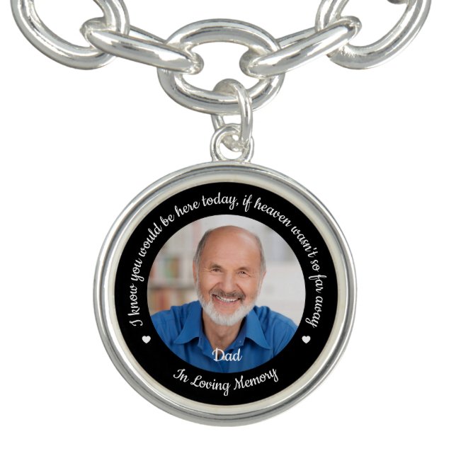 Custom Photo Heaven Memorial Wedding     Bracelet (Design)