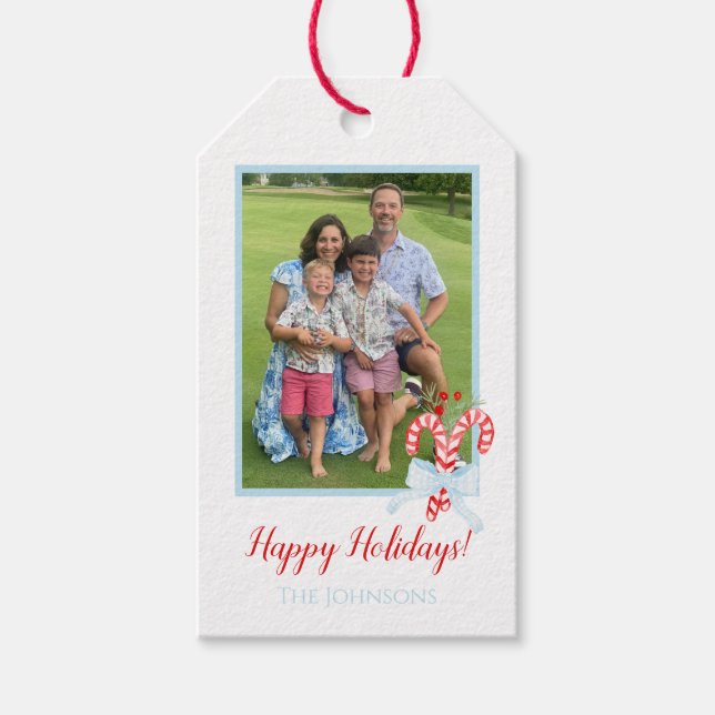 Custom Photo Holiday  Gift Tags (Front)