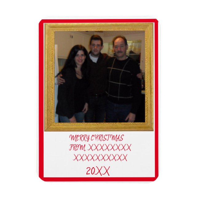 CUSTOM PHOTO HOLIDAY GREETING CARD MAGNET (Vertical)