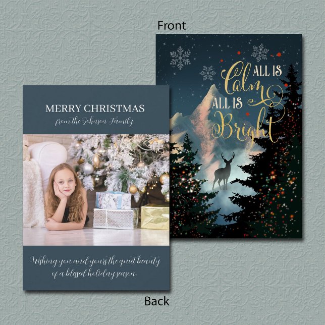 Custom Photo Holiday Mountain Scene  Card (Creator Uploaded)