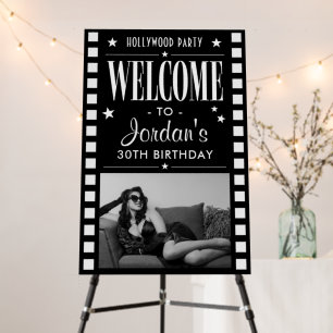 Custom Photo Hollywood Party Sign, Movie Strip Foam Board
