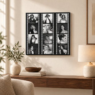 Custom Photo Hollywood Wall Art, Movie Film Strip Canvas Print