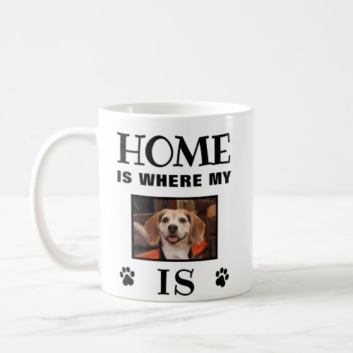 Custom Photo Home Is Where My Dog Is Cute Coffee Mug