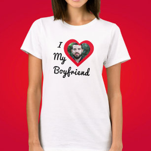 Custom Photo I Love My Boyfriend Bae Personalized T-Shirt