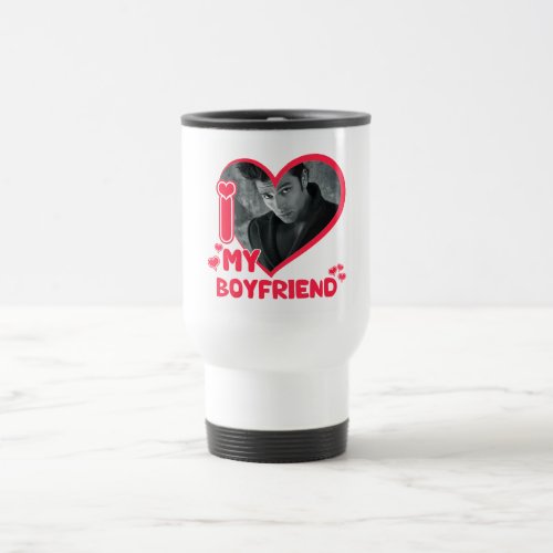 Custom Photo I Love My Boyfriend Love Valentines Travel Mug