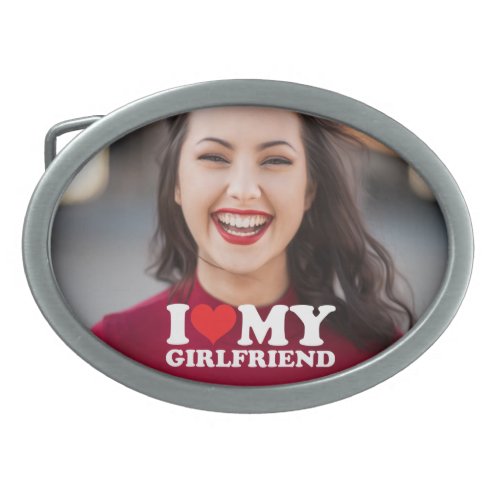 Custom Photo I Love My Girlfriend   Belt Buckle