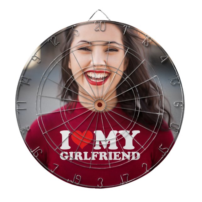 Custom Photo I Love My Girlfriend   Dart Board (Front)