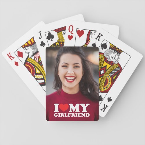 Custom Photo I Love My Girlfriend   Poker Cards