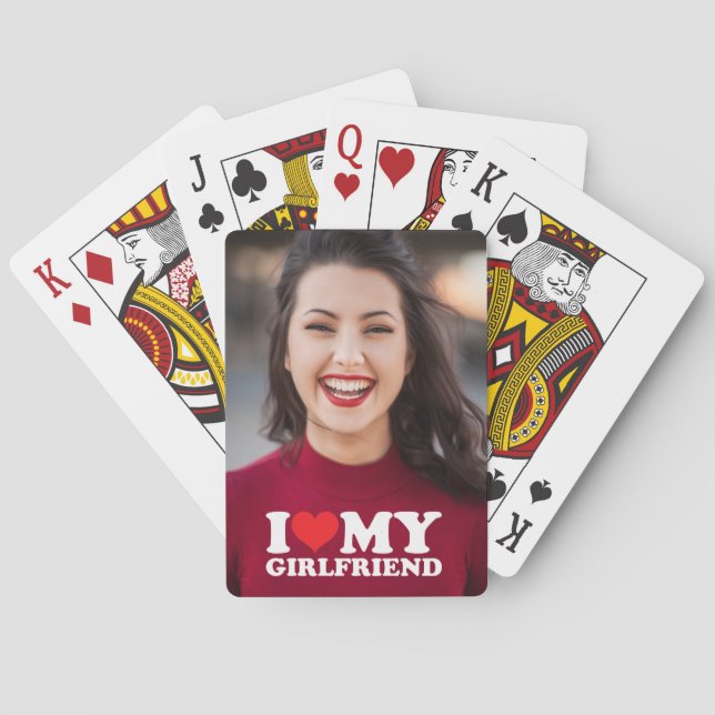 Custom Photo I Love My Girlfriend   Poker Cards (Back)