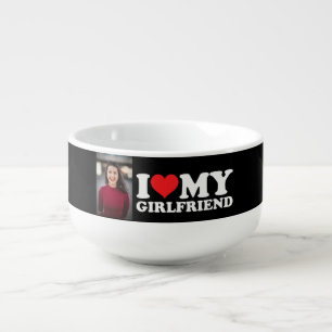 Custom Photo I Love My Girlfriend Soup Mug