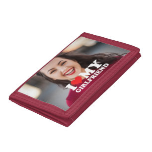 Custom Photo I Love My Girlfriend Tri-fold Wallet