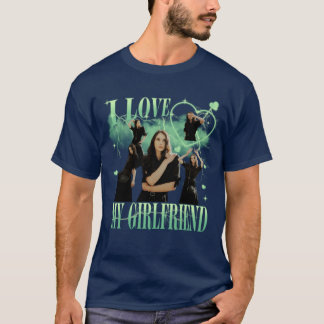 Custom Photo I Love My Girlfriend Vintage Bootleg T-Shirt