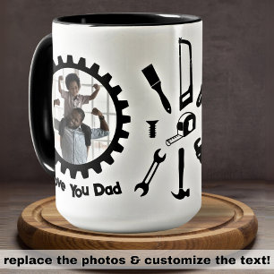 Custom Photo I love you Dad Woodworking Tools Mug