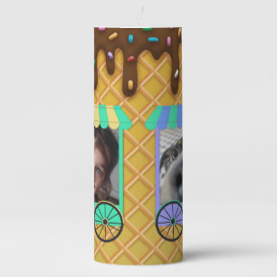 Custom Photo Ice Cream Waffle Cone Pillar Candle