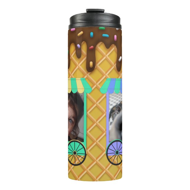 Custom Photo Ice Cream Waffle Cone Thermal Tumbler (Front)