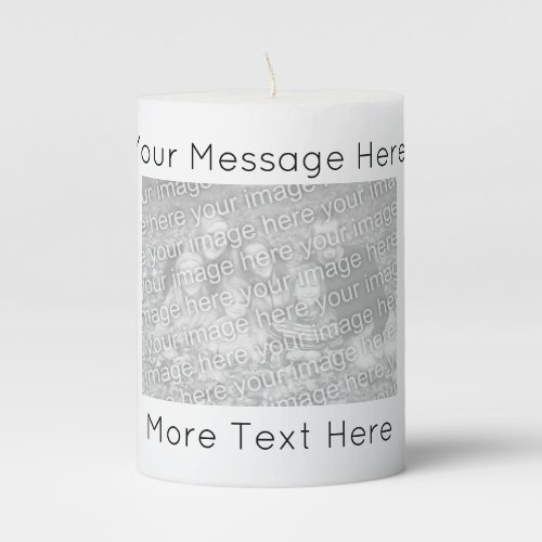 Custom photo image candle with personalized text
