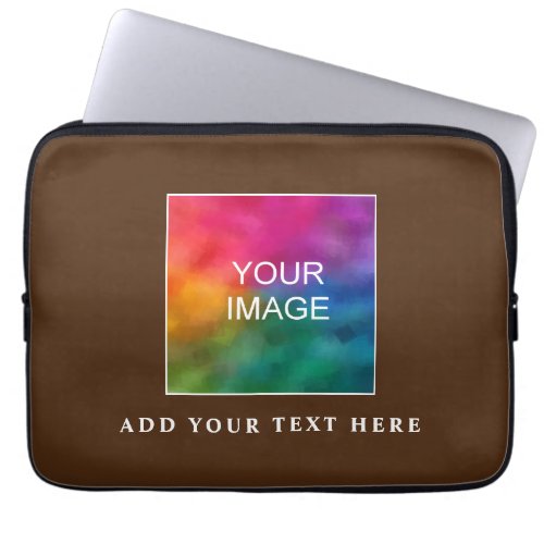 Custom Photo Image Elegant Brown Template Best Laptop Sleeve