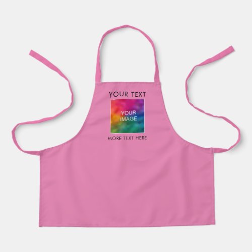 Custom Photo Image Logo Here Cute Pink Kids Girls Apron