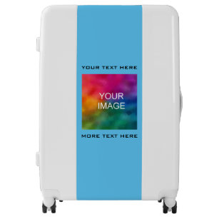 Custom Photo Image Picture Logo Sky Blue Large Luggage